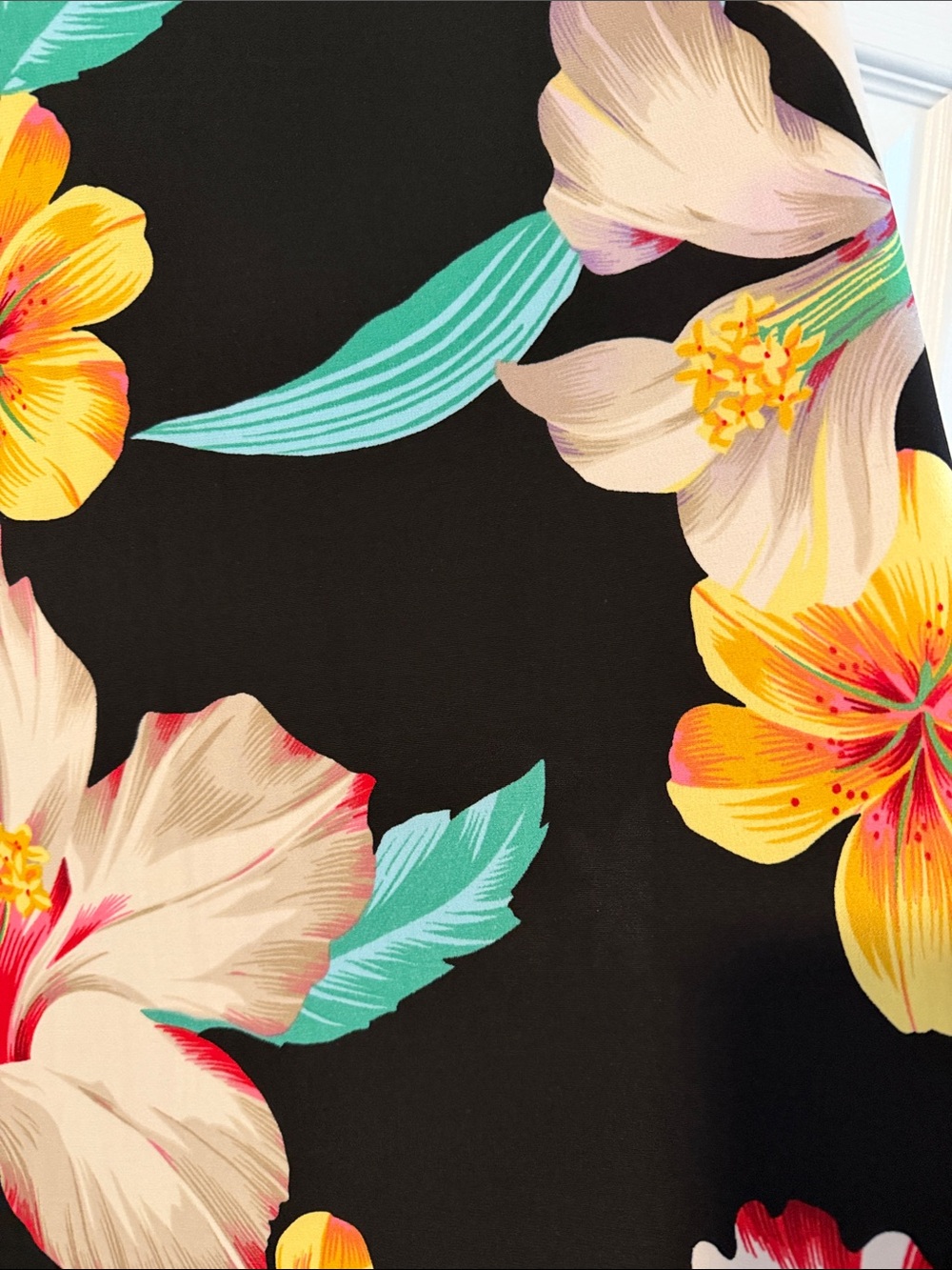 Attitudes by Renee Black Floral Maxi with Tropical Blooms plus size 1x Resort - Picture 5 of 7